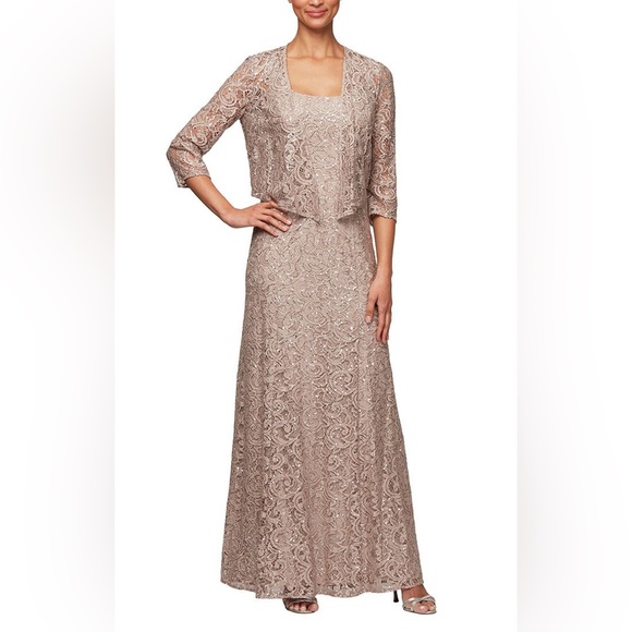 Alex Evenings Dresses & Skirts - Alex Evenings Sequin Lace Jacket Formal Gown
